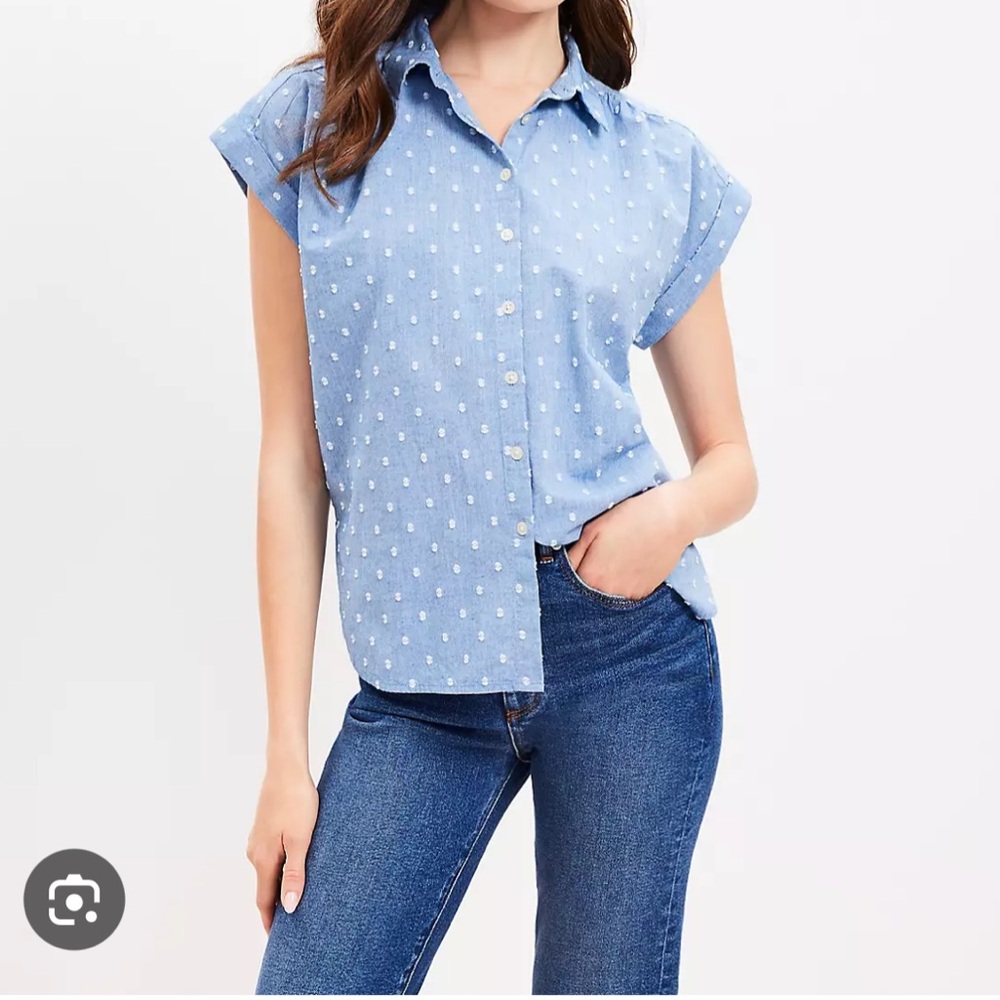 Loft Clip Chambray Dolman Everyday Shirt